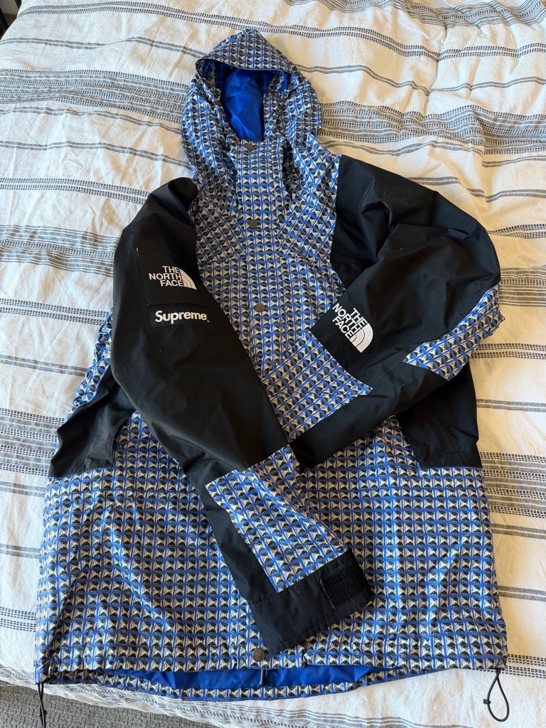 Supreme X The North Face Blue Black Patterned Performance Jacket